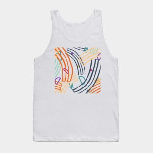 Colorful modern curved linear shapes pattern Tank Top